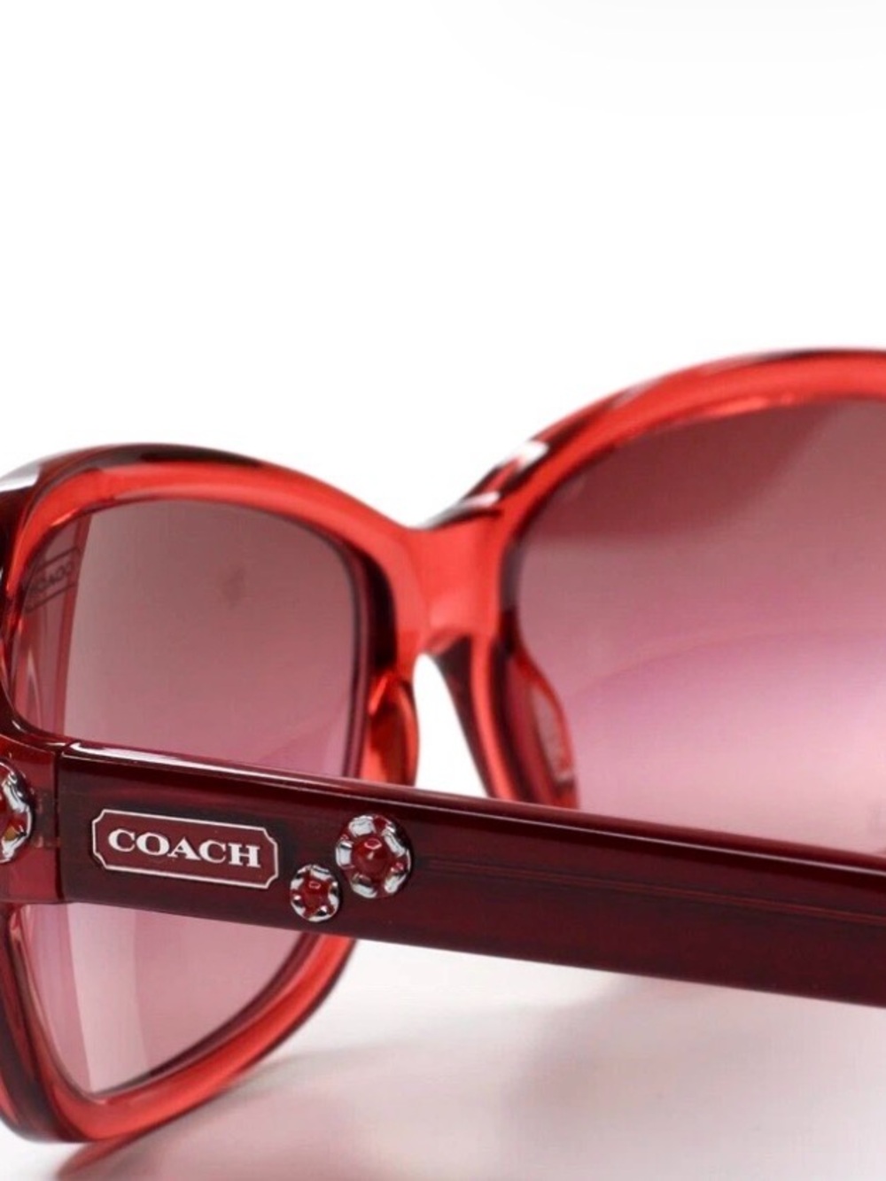 Coach Ciara Burgundy Sunglasses with the Beautiful Classic Daisies LIKE 🆕 - Picture 2 of 14